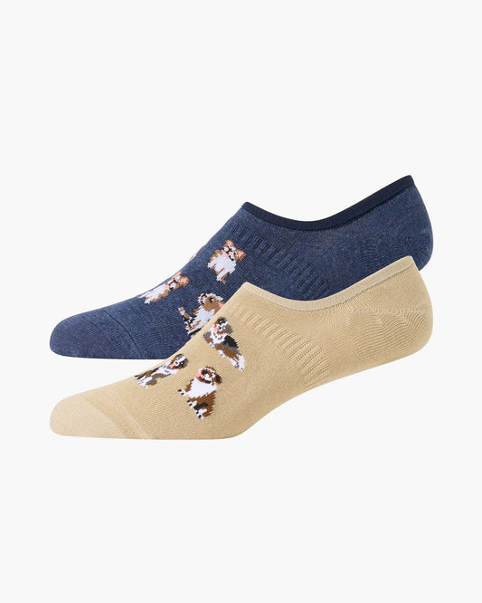 MENS DOG SQUAD 2PK BAMBOO INVISIBLE SOCKS
