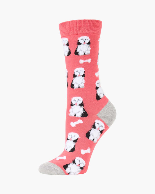 WOMENS FLUFFY SHAGGY DOG BAMBOO SOCK