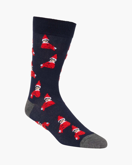 MENS FLUFFY XMAS ELF BAMBOO SOCK
