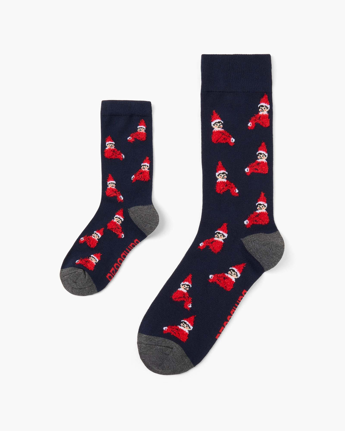 2PK DUO MENS & KIDS FLUFFY XMAS ELF BAMBOO SOCKS