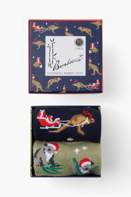 MENS OUTBACK CHRISSY ROO & KOALA CREW 2PK GIFT BOX