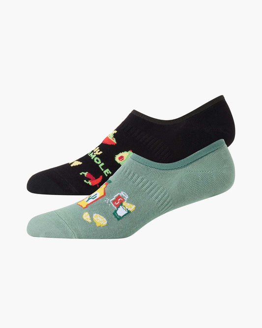 MENS GUAC AND ROLL 2PK BAMBOO INVISIBLE SOCKS