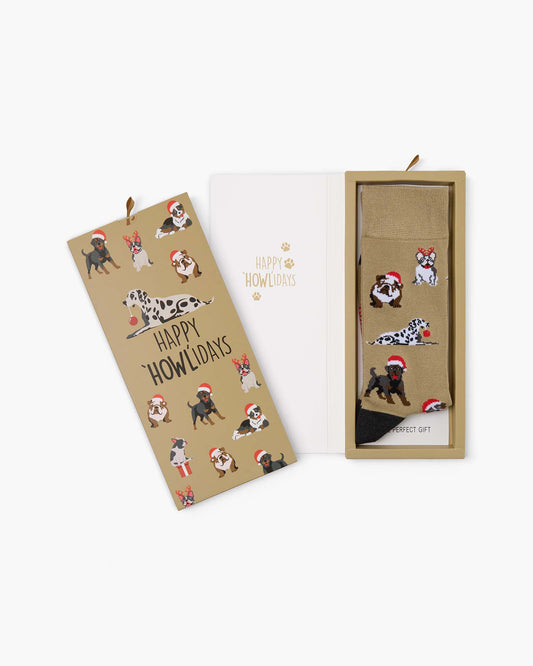 MENS HAPPY HOWLIDAYS BAMBOO SOCK CARD