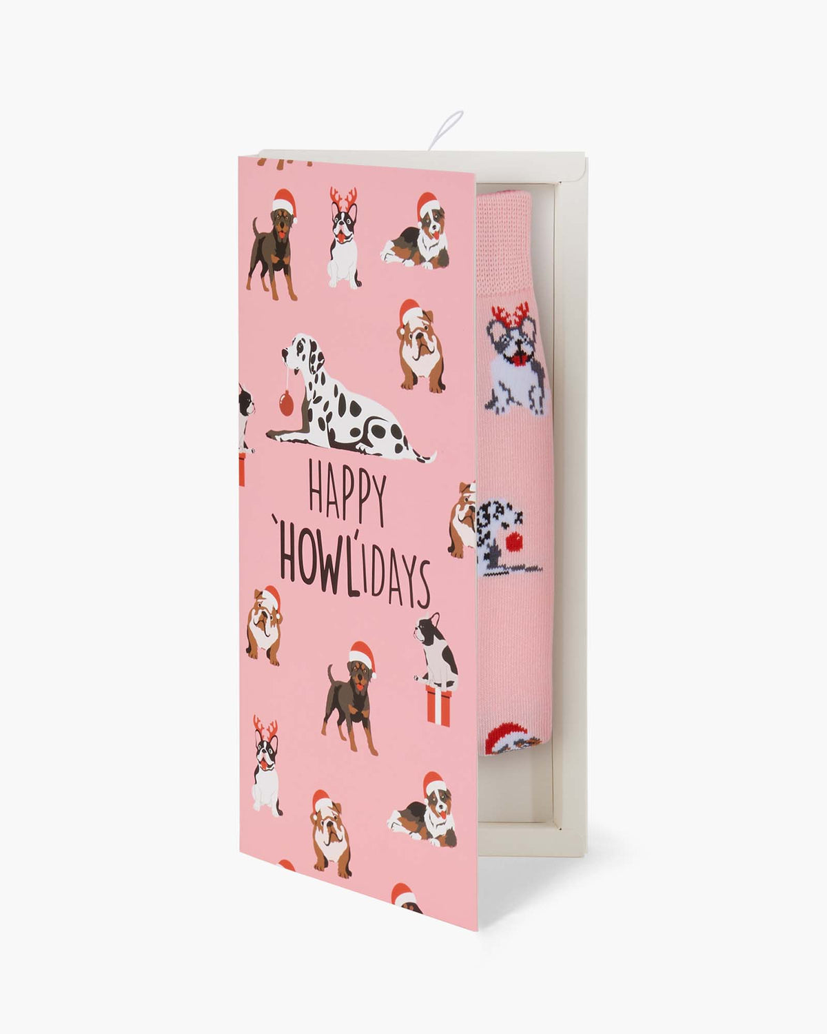 WOMENS HAPPY HOWLIDAYS BAMBOO SOCK CARD