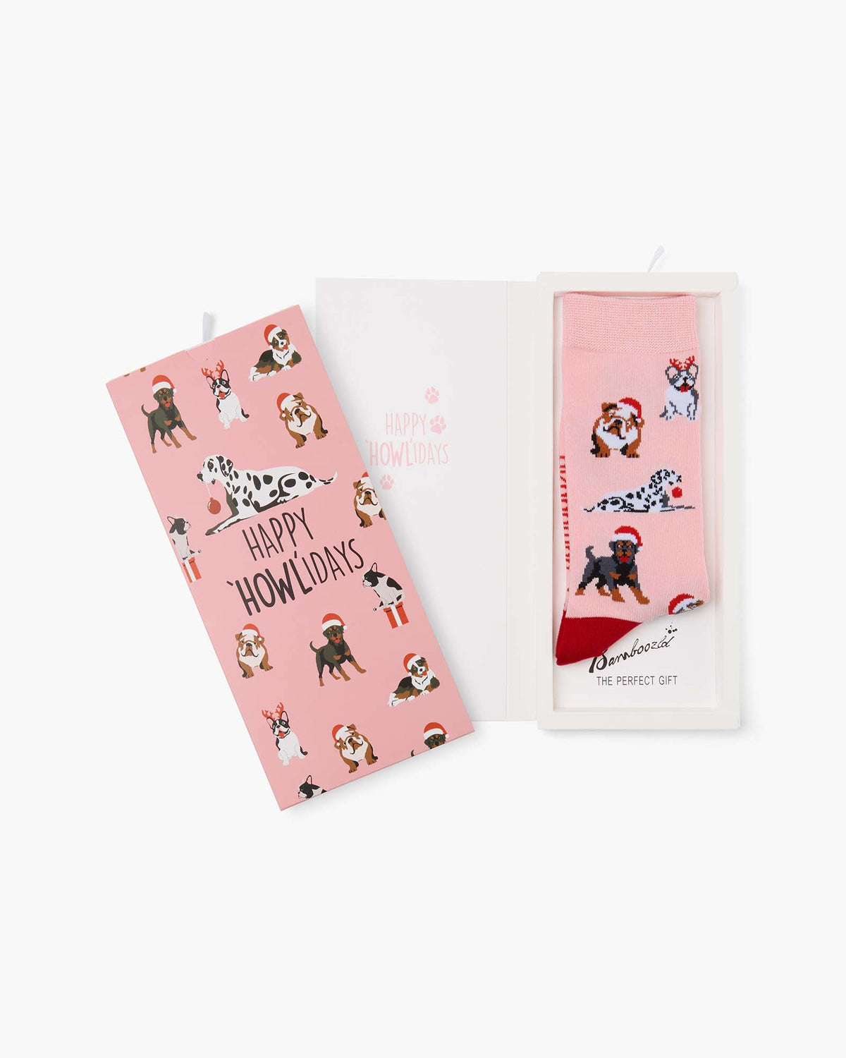 WOMENS HAPPY HOWLIDAYS BAMBOO SOCK CARD