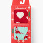 WOMENS 2PK FLUFFY XMAS ELF & HEARTS HANGING GIFT BOX