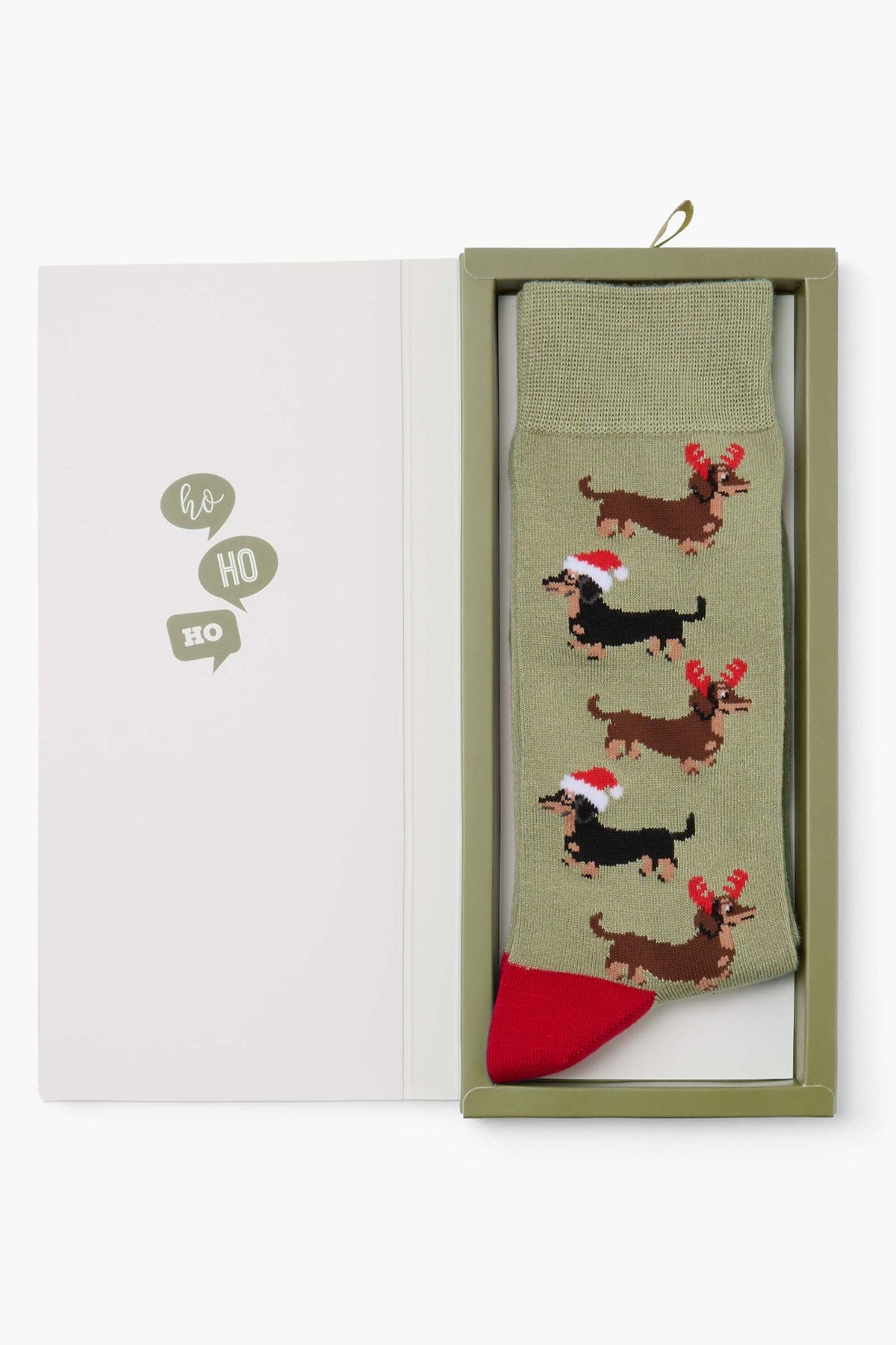 MENS HO HO HO DASH BAMBOO SOCK CARD