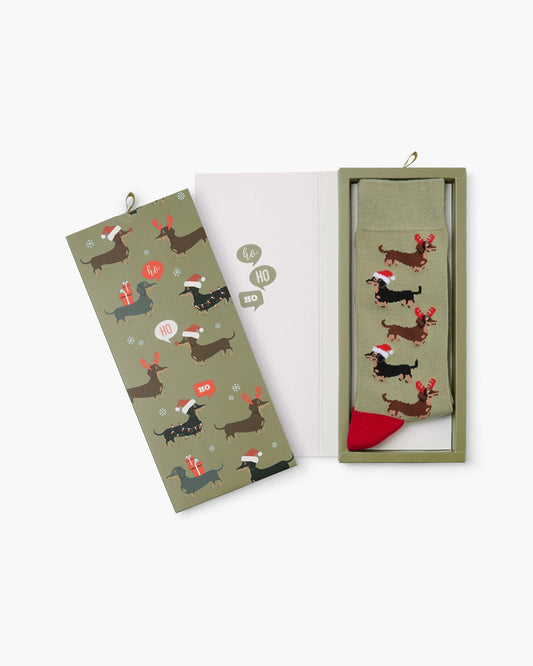MENS HO HO HO DASH BAMBOO SOCK CARD