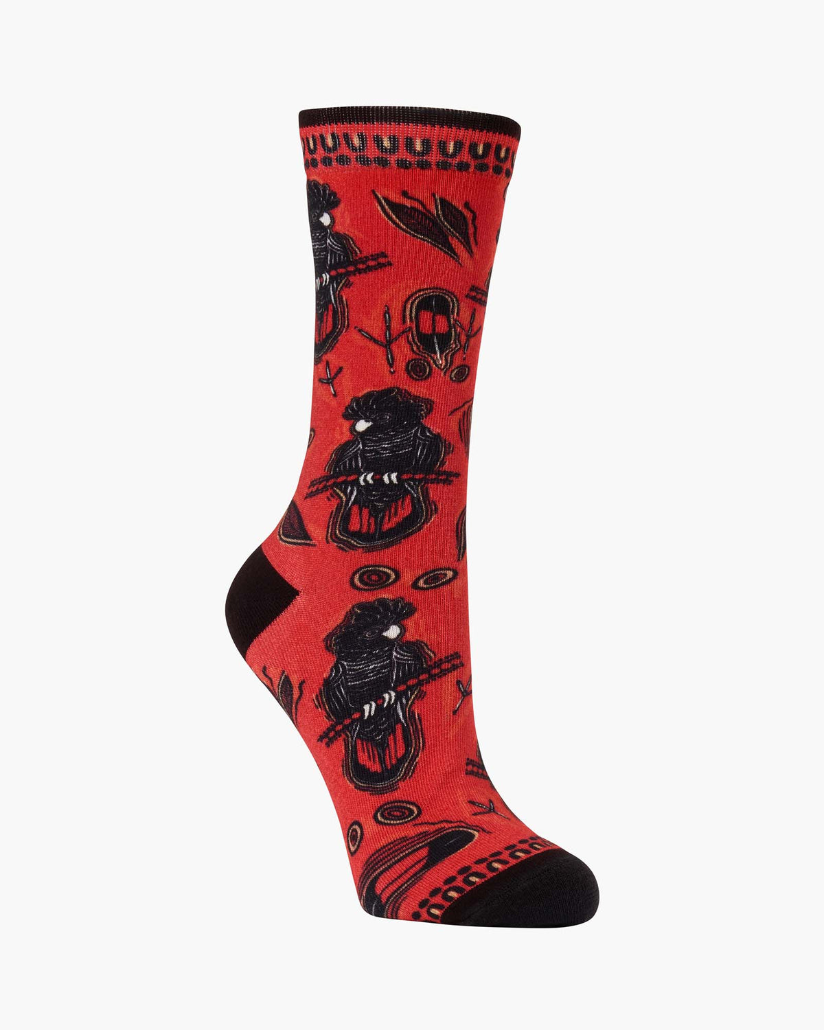 WOMENS NATIVE RED COCKATOO BAMBOO SOCK
