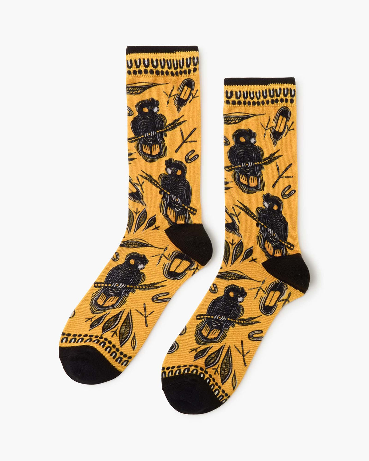 MENS NATIVE YELLOW COCKATOO BAMBOO SOCK