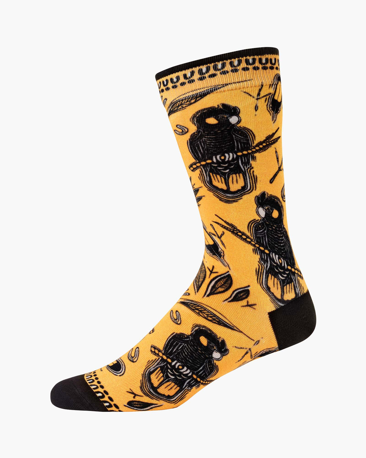 MENS NATIVE YELLOW COCKATOO BAMBOO SOCK