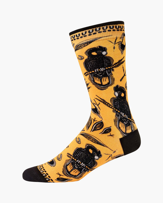MENS NATIVE YELLOW COCKATOO BAMBOO SOCK
