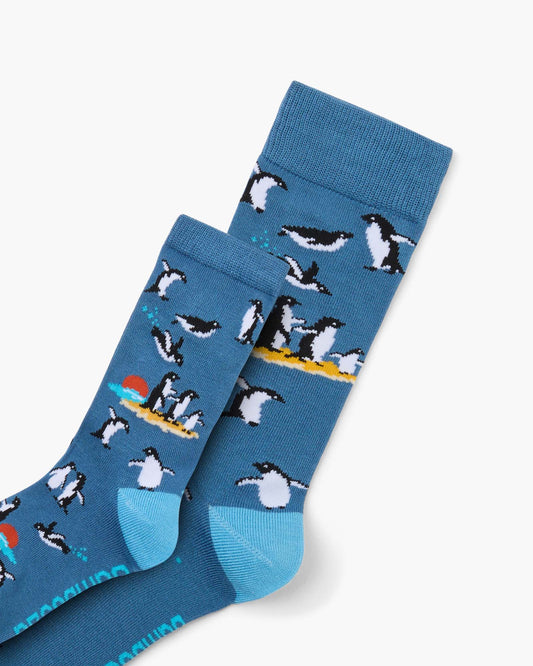 2PK DUO MENS & KIDS PENGUINS BAMBOO SOCKS