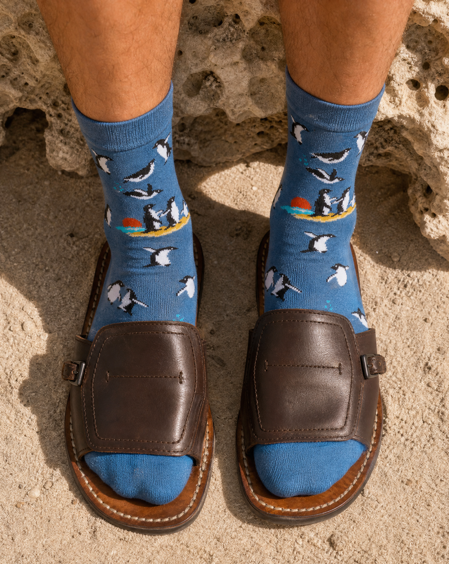 2PK DUO MENS & KIDS PENGUINS BAMBOO SOCKS