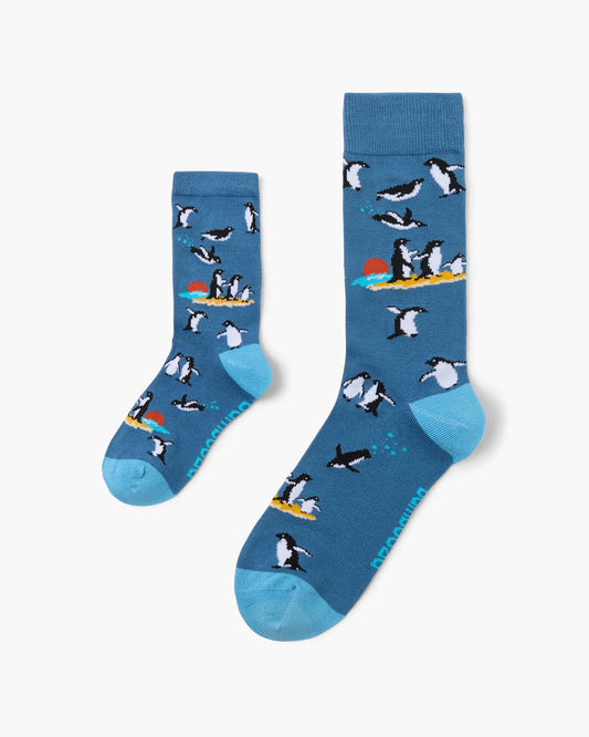 2PK DUO MENS & KIDS PENGUINS BAMBOO SOCKS