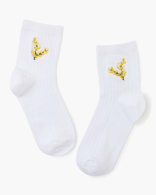 WOMENS QUARTER CREW WATTLE BAMBOO SOCK