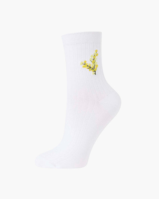 WOMENS QUARTER CREW WATTLE BAMBOO SOCK