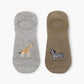 MENS SAFARI STRIPES & SPOTS 2PK BAMBOO INVISIBLE SOCKS