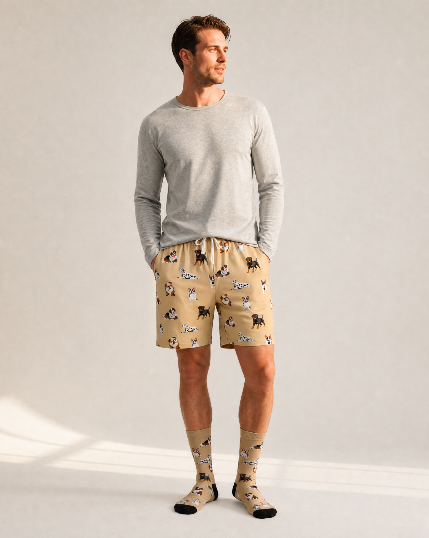 MENS FUR REAL BAMBOO JERSEY SLEEP SHORT