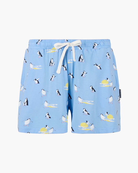 WOMENS SUNSET PENGUINS BAMBOO JERSEY SLEEP SHORT