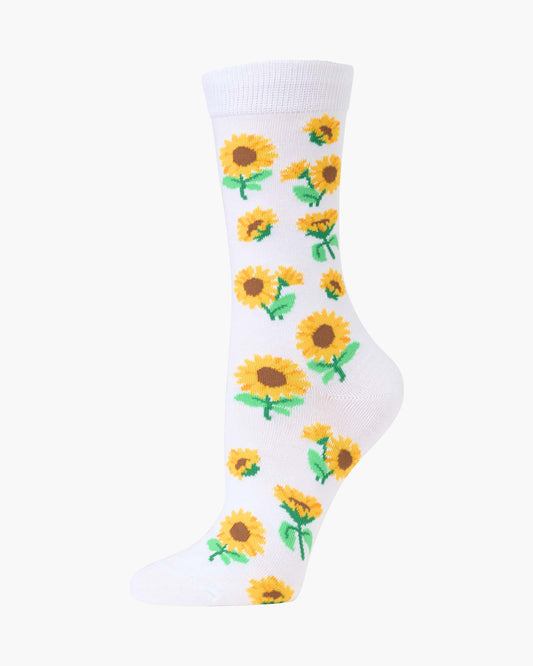 WOMENS SUNFLOWERS BAMBOO SOCK