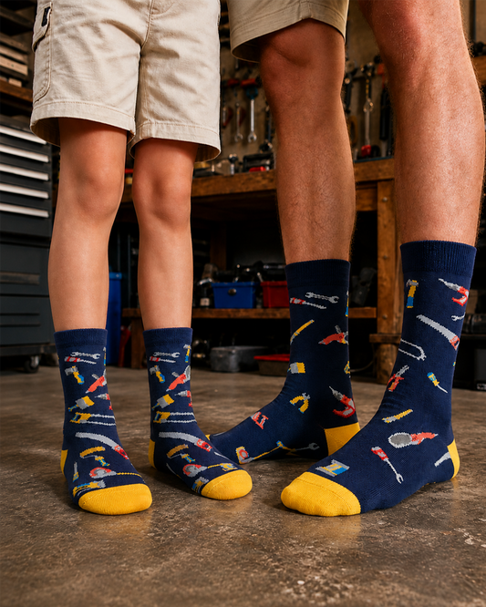 2PK DUO MENS & KIDS TRADIE BAMBOO SOCKS