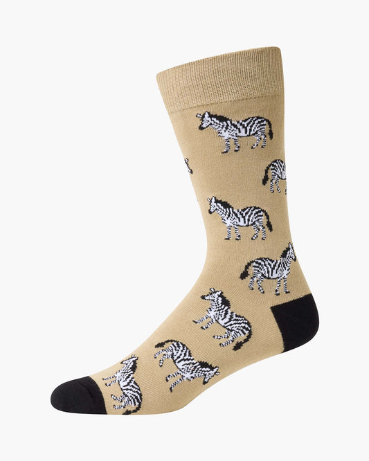 MENS ZEBRA BAMBOO SOCK