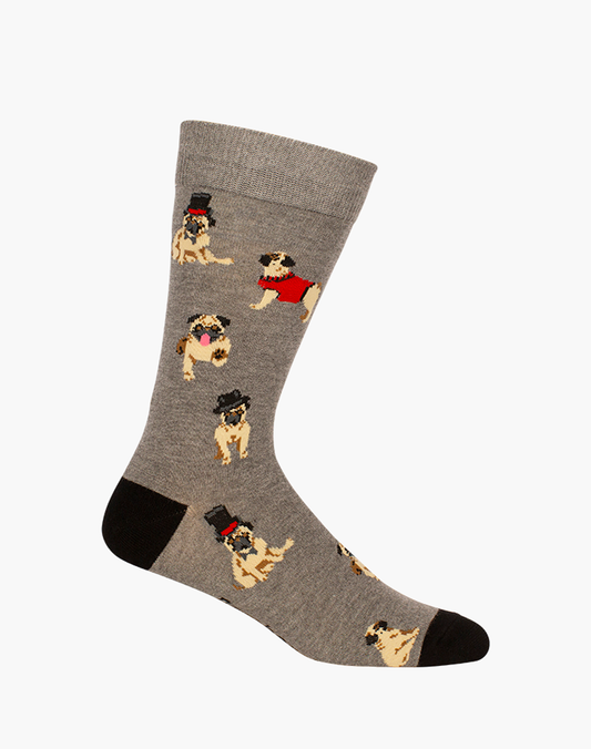 MENS HIPSTER PUG BAMBOO SOCK