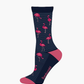 WOMENS FLAMINGO STRIPE BAMBOO SOCK