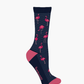 WOMENS FLAMINGO STRIPE BAMBOO SOCK