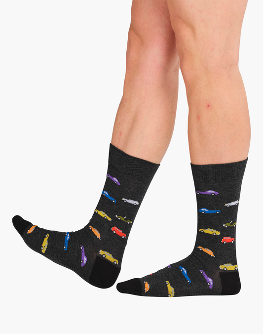 MENS VINTAGE CARS BAMBOO SOCK