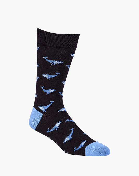 MENS WHALE BAMBOO SOCK