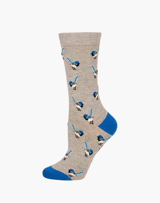 WOMENS BLUE WREN BAMBOO SOCK