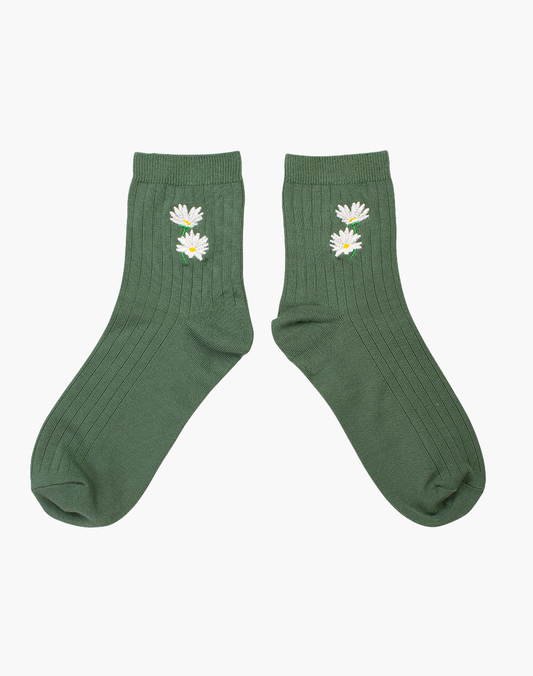 WOMENS QUARTER CREW DAISY BAMBOO SOCK