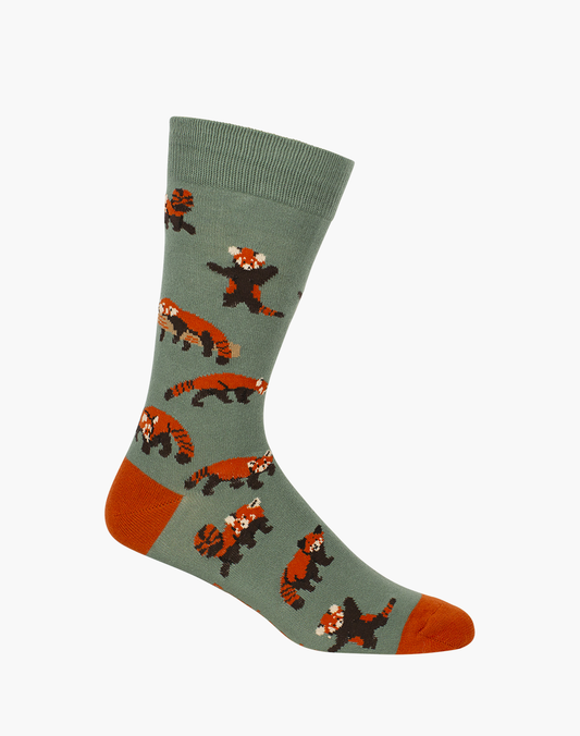 MENS RED PANDAS BAMBOO SOCK