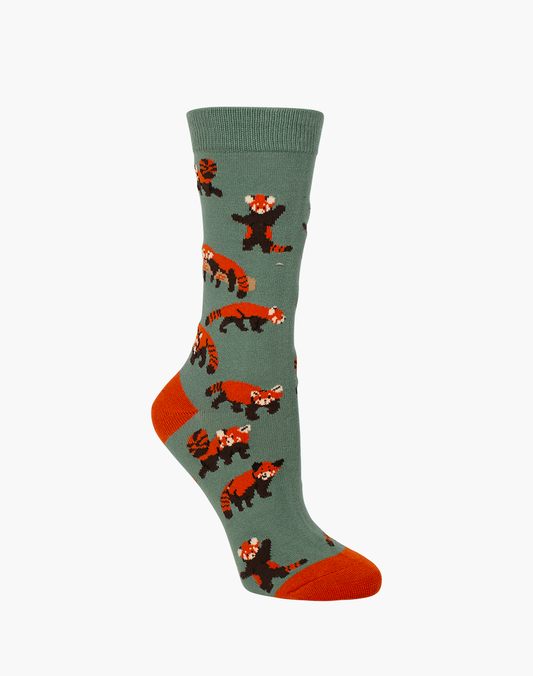 WOMENS RED PANDAS BAMBOO SOCK