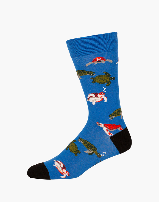 MENS SEA TURTLE BAMBOO SOCK