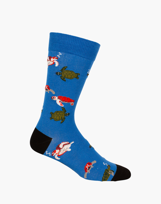 MENS SEA TURTLE BAMBOO SOCK