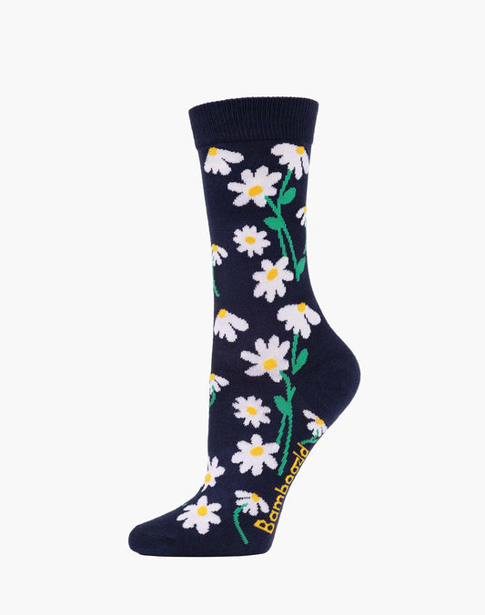 daisies navy sock