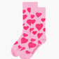 FLUFFY PINK HEARTS BAMBOO SOCK