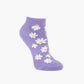 lilac ankle sock with white daisy flowers