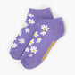 lilac ankle sock with white daisy flowers