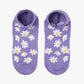 lilac ankle sock with white daisy flowers
