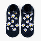 navy ankle sock with white daisy flowers