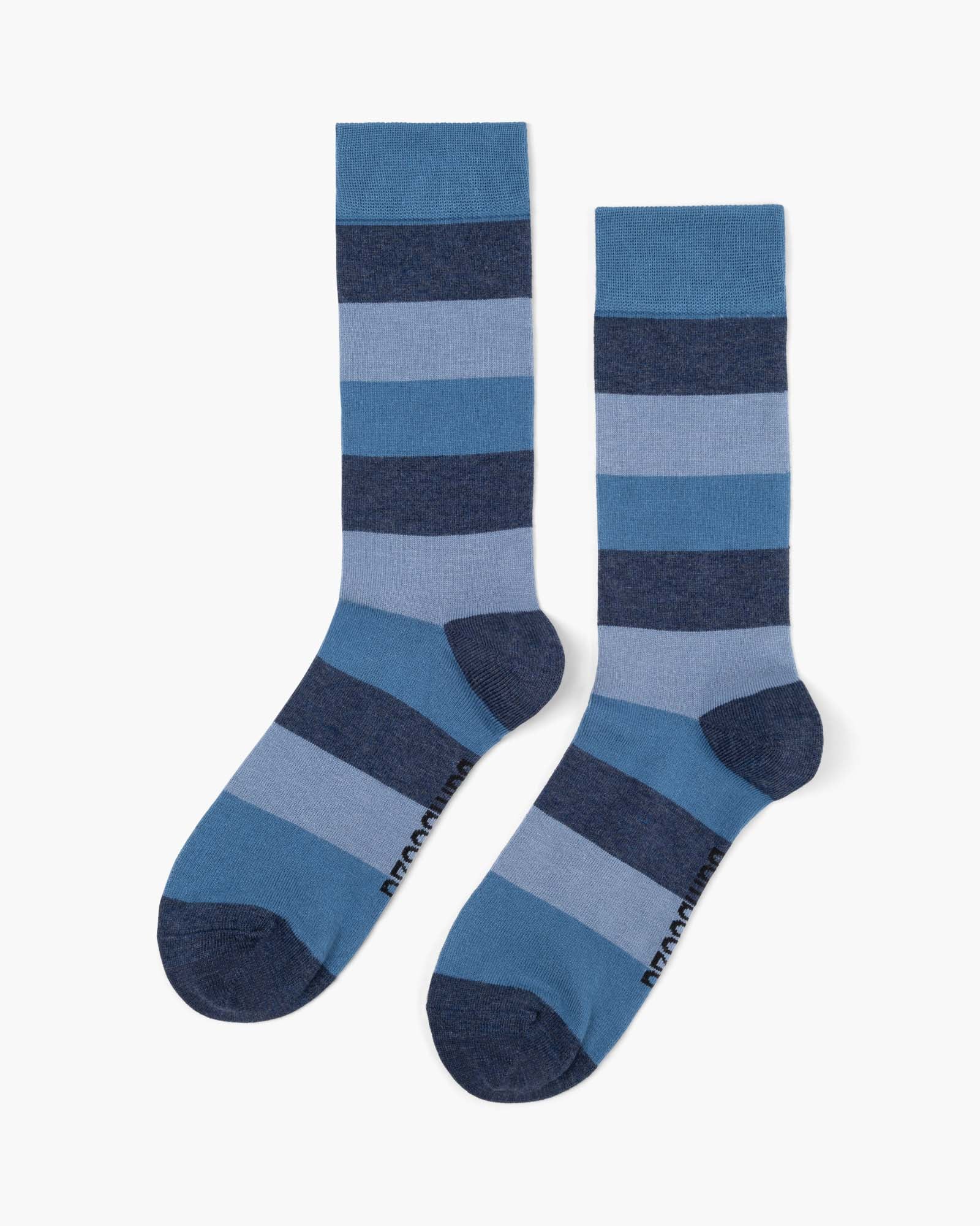 bold striped blue socks 