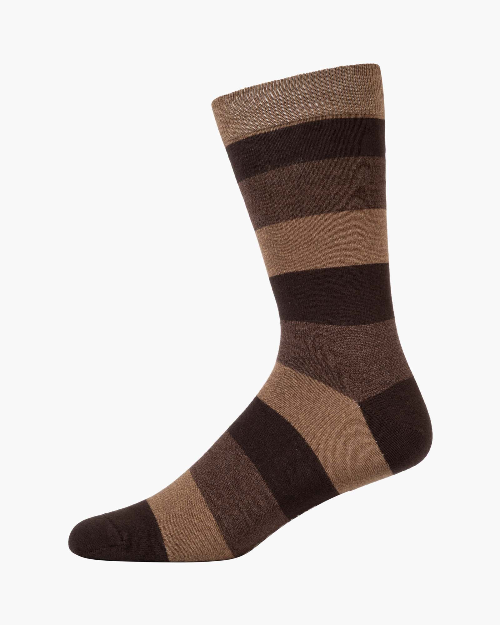 bold striped brown socks 