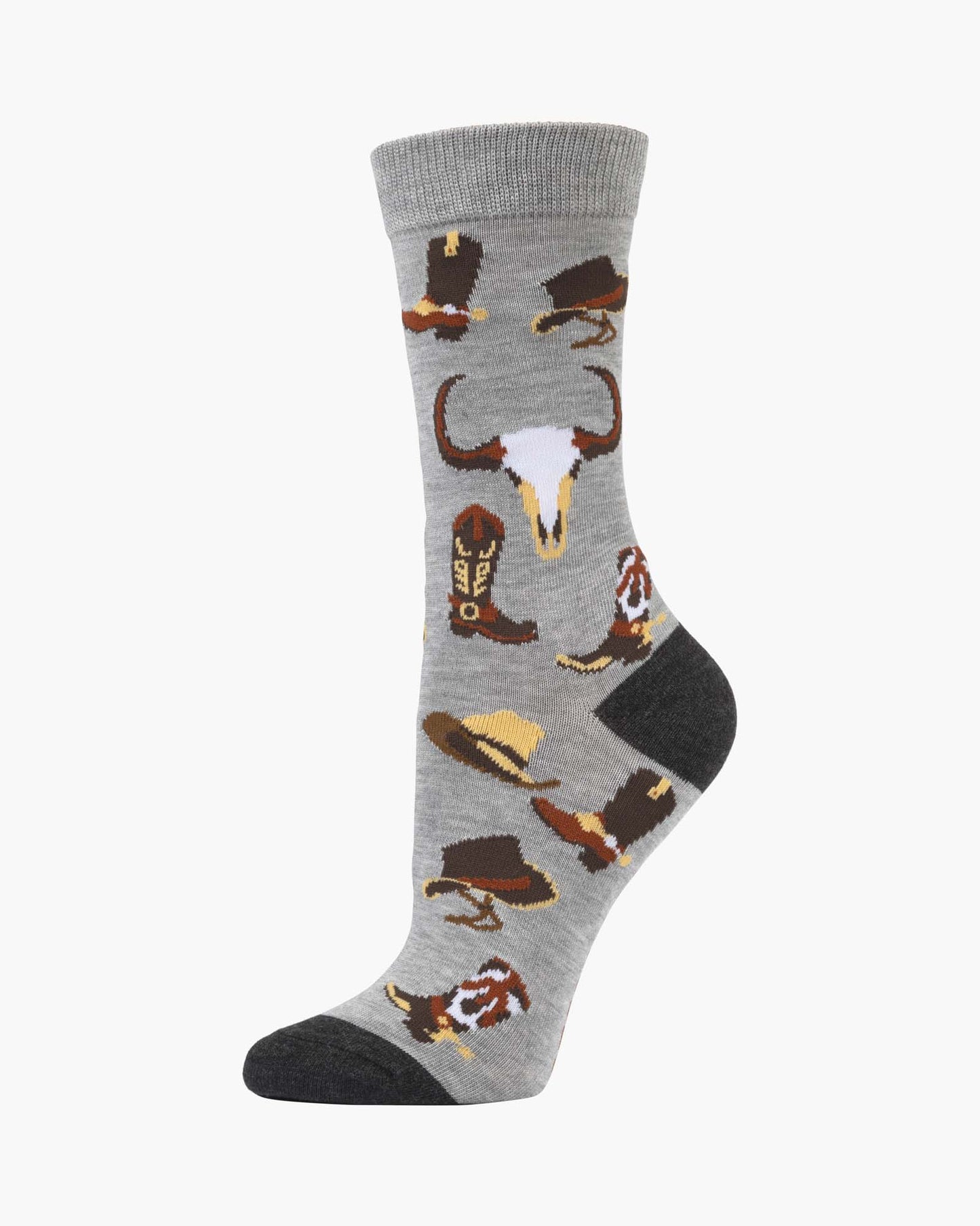 WOMENS COWBOY BOOTS & SPURS BAMBOO SOCK