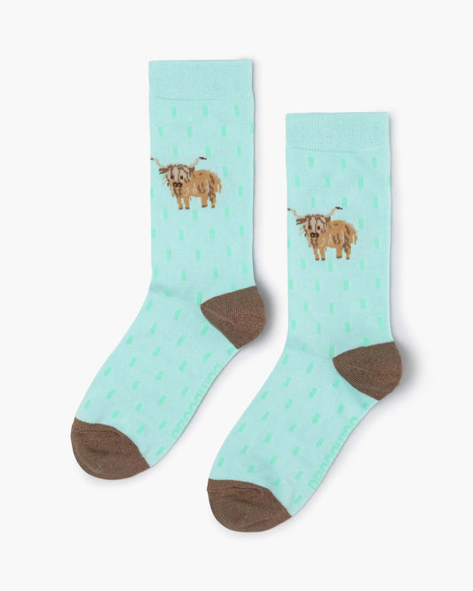 WOMENS LADY MOO MOO COW BAMBOO SOCK