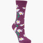 daisies plum sock