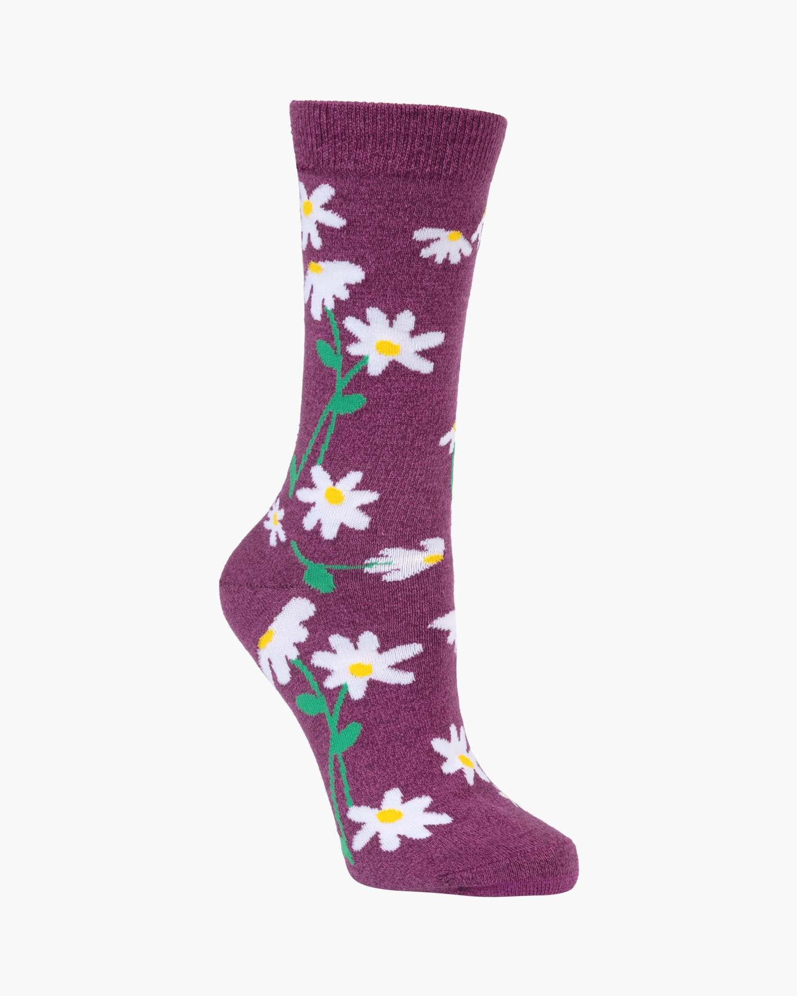 daisies plum sock